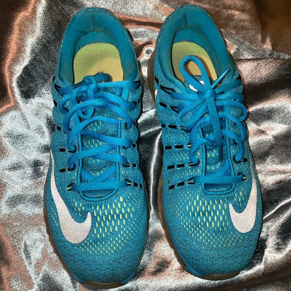 Nike Blue and White Sneakers with Breathable Mesh and Cushioned Sole